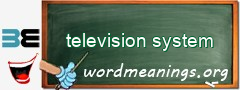 WordMeaning blackboard for television system